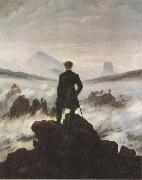 Caspar David Friedrich Wanderer Watching a Sea of Fog (mk45) oil on canvas